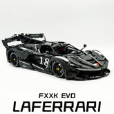 1: 8 LaFerrari FXXK EVO Custom Modified, Matte Black Paint, Oversized Rear Wing (4739 Pcs)